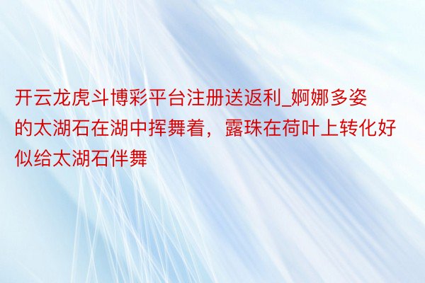 开云龙虎斗博彩平台注册送返利_婀娜多姿的太湖石在湖中挥舞着，露珠在荷叶上转化好似给太湖石伴舞